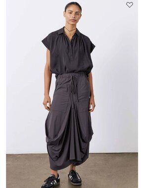 Ruti Nonchalant Oversized Voile Blouse Black Size L Minimalist Top